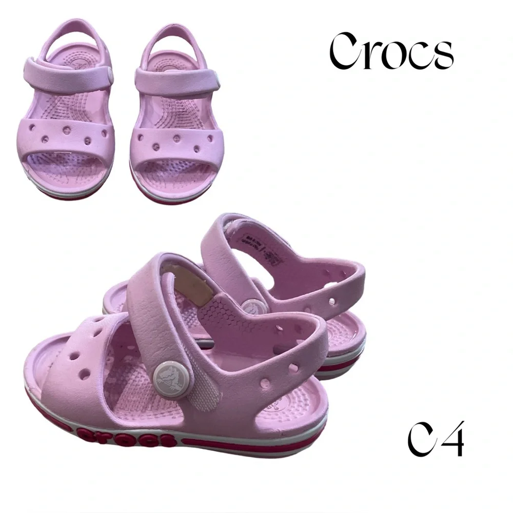 Crocs band Kids Pink Sandals size C4 Excellent Condition - Picture 4 of 8